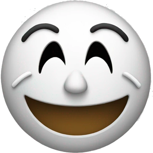 sad face but has a huge grin mask emoji
