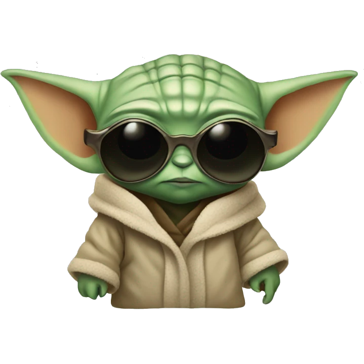Baby Yoda wearing sunglasses emoji