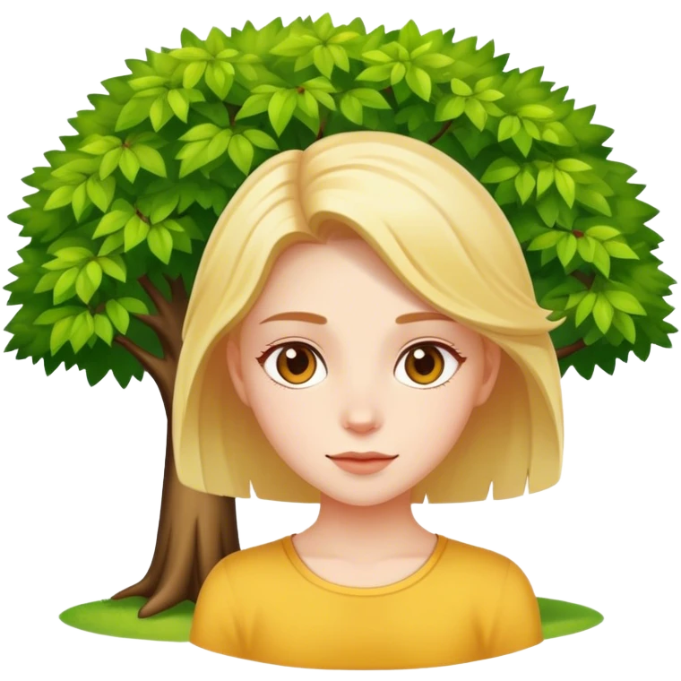 Girl under a tree in the sun emoji
