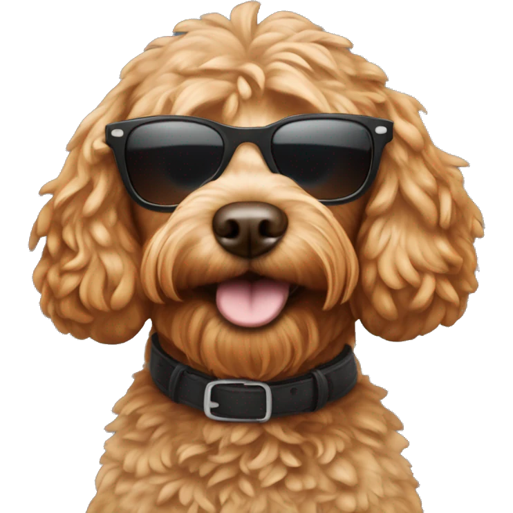 Ginger Cockapoo wearing sunglasses emoji