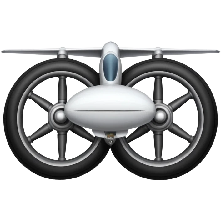 he aircraft's landing gear is one inflated, plump wheel with a strut, black in color, cartoon-style emoji