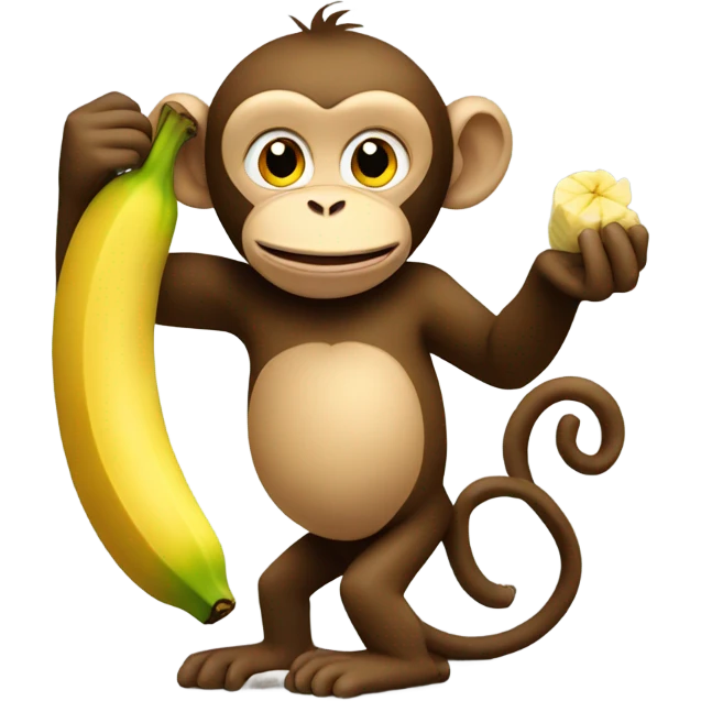 Monkey eating banana emoji