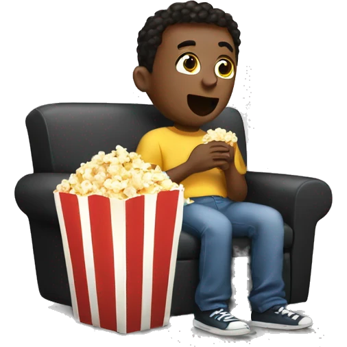 Eating popcorn and watching tv emoji
