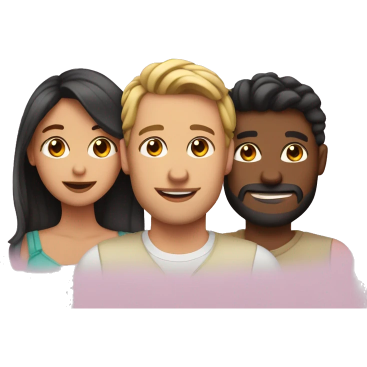 Polyamorous three person couple emoji
