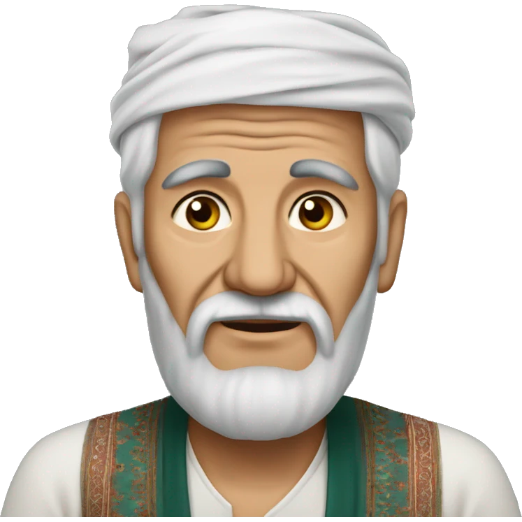 Old Turkmen man reaslistic emoji