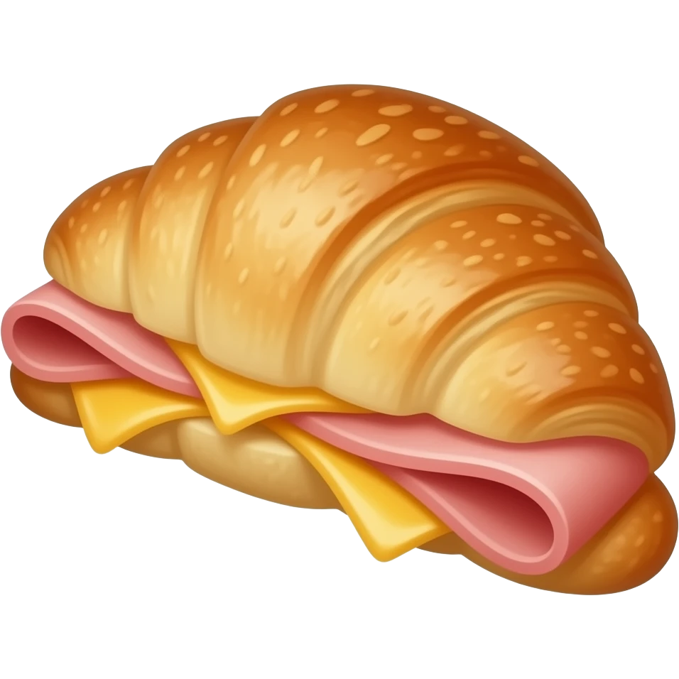 Starbucks ham and Swiss croissant emoji