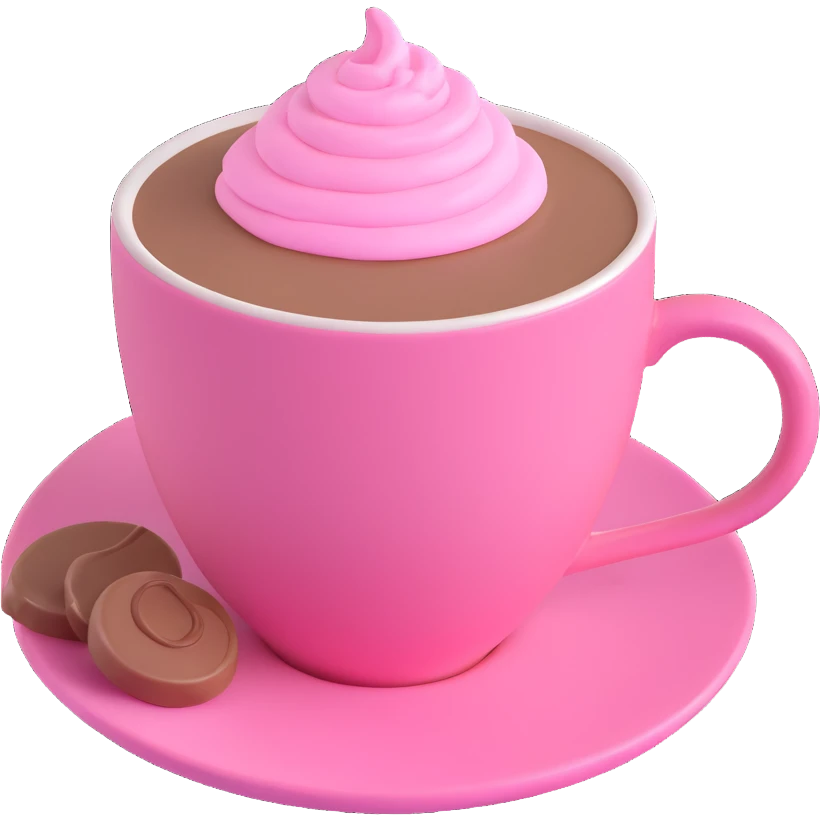a pink mocha, cute and inviting emoji