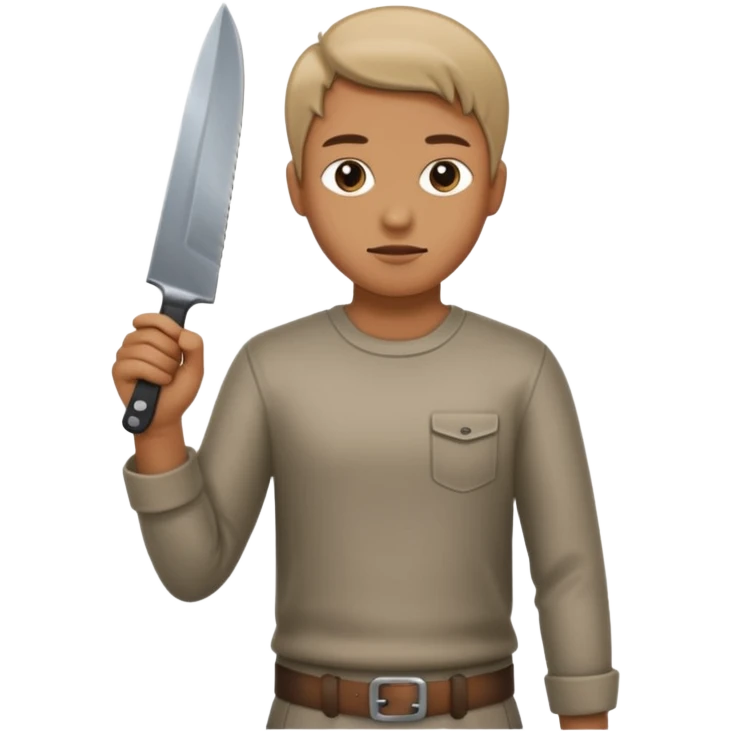 Person standing with a knife behind their back emoji