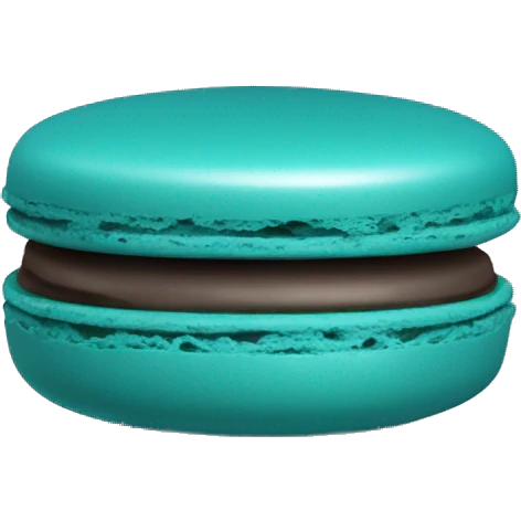 Realistic dark turquoise macaron isolated emoji