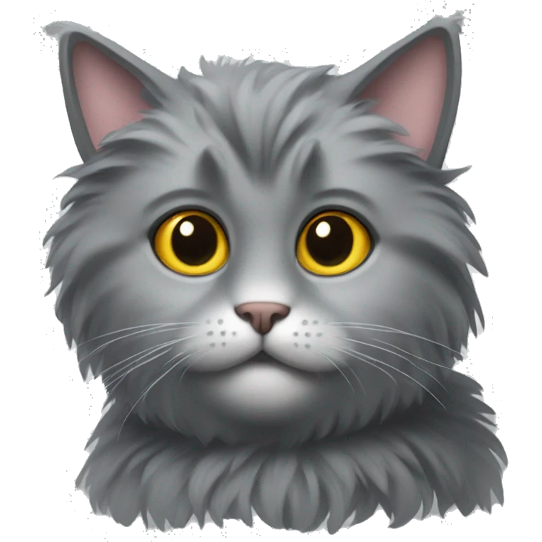 Can you make a grey fluffy cat emoji