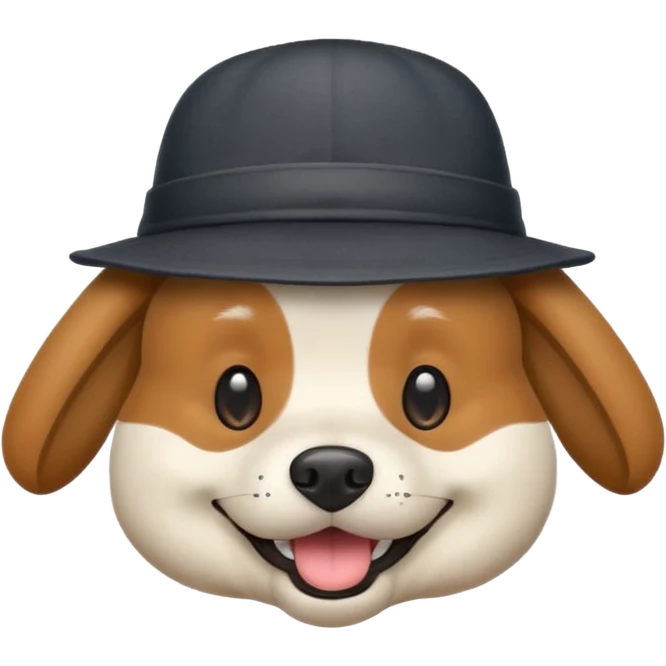 Dog with a hat emoji