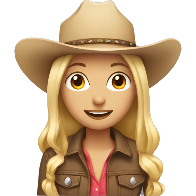blonde girl in cowgirl hat emoji