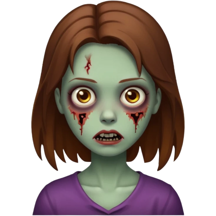 girl zombie with brown hair emoji