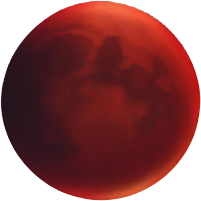 Red moon shadowed emoji