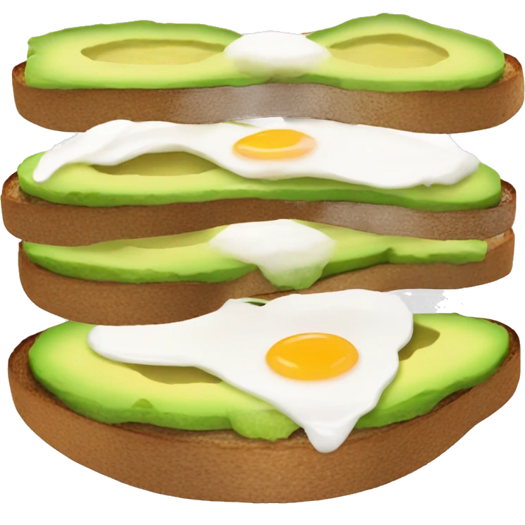 Avocado toast with wholewheat bread and poached egg emoji