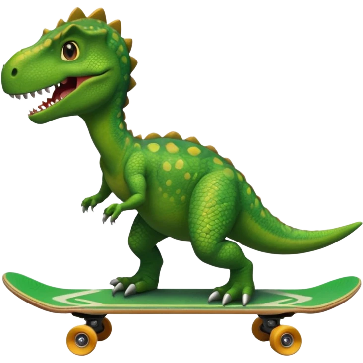 Dinosaur on a skateboard emoji