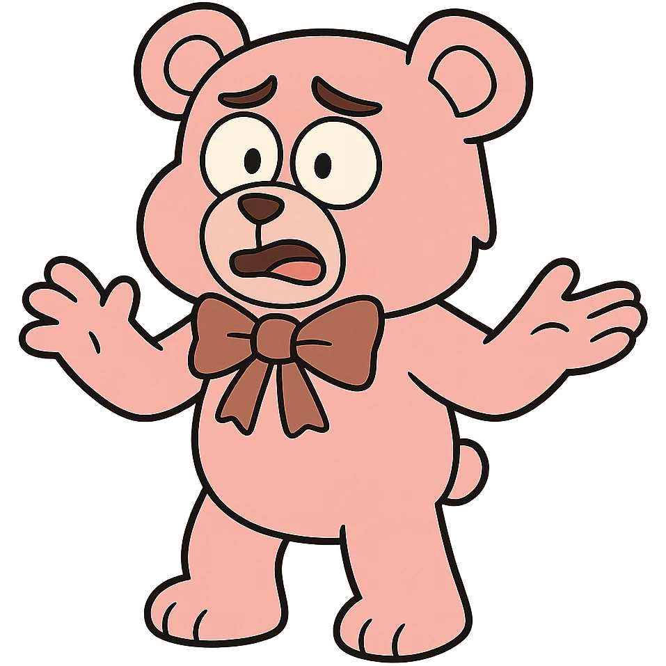 pink teddy bear, cartoon style emoji