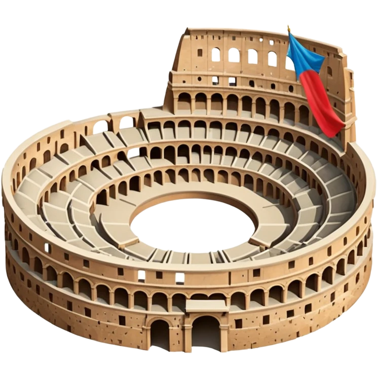 An emoji of the ancient Roman Colosseum. It is shown as a massive oval amphitheater with arched entrances and tiered seating.

 emoji