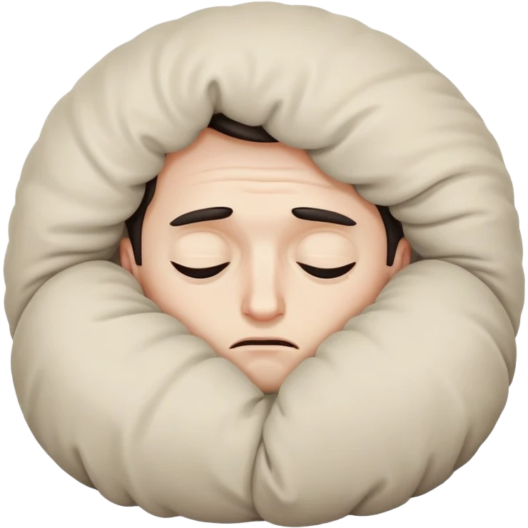 Scared man sitting curled up on himself, hidding his eyes emoji