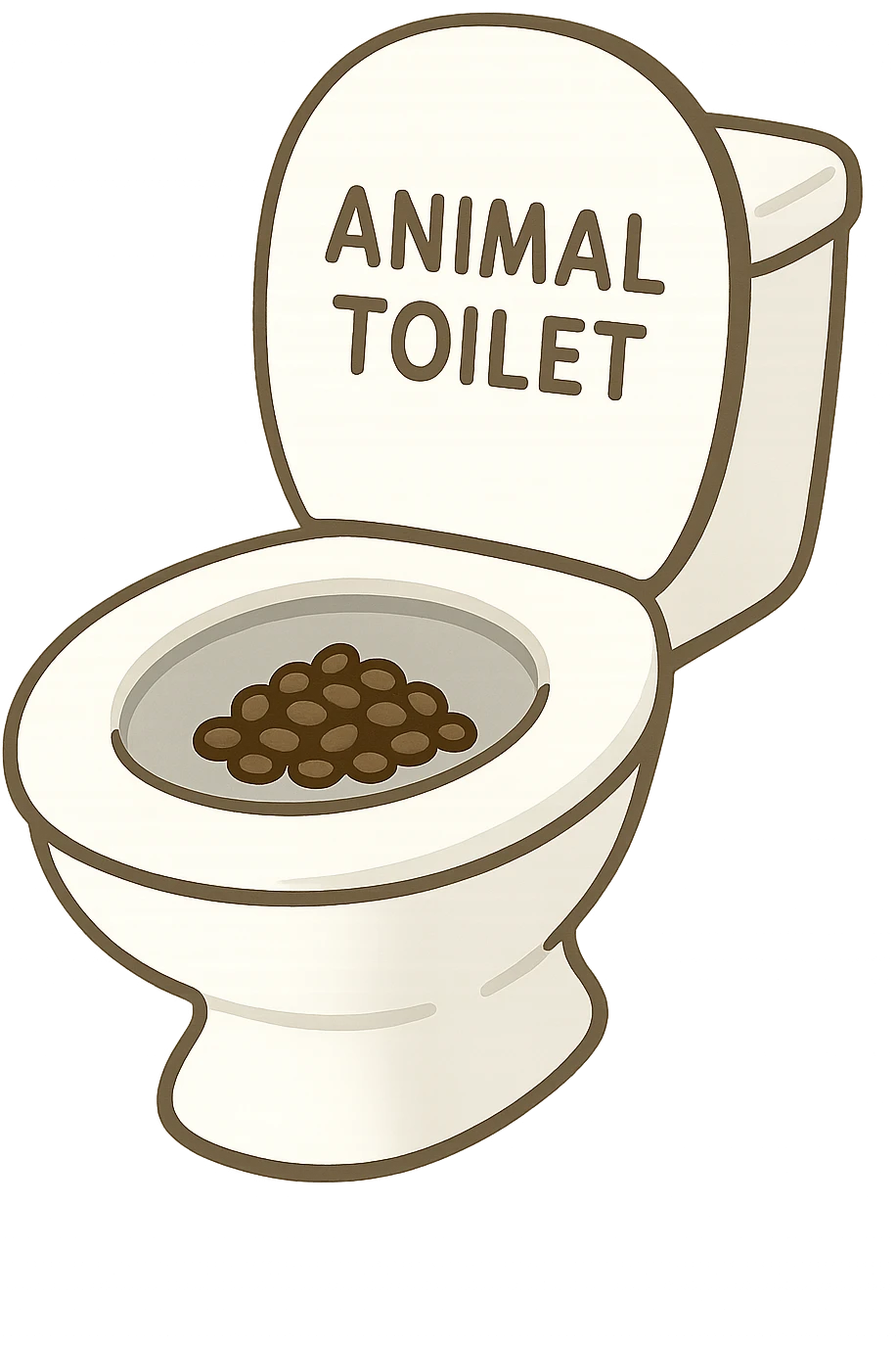 wc dentro cui cadono feci di animale a pallini emoji