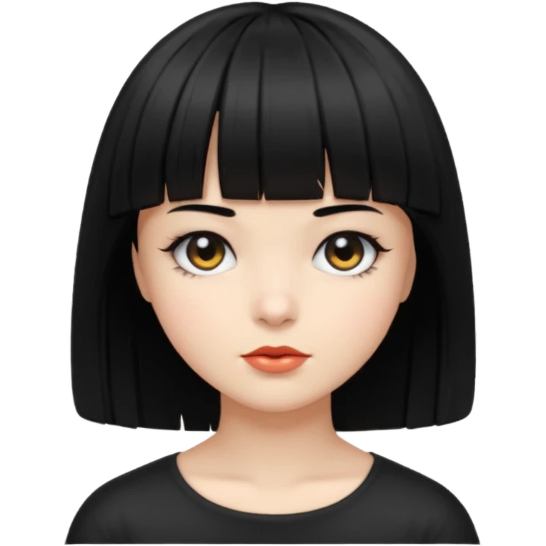 Blackeyes Girl with black bob hair and bang emoji