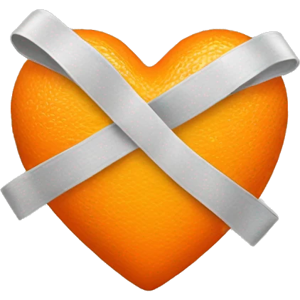 Corazón naranja con un lazo emoji