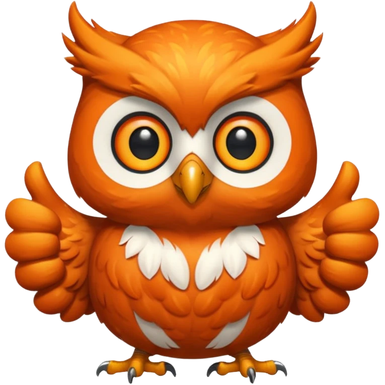 make an orange owl with the thumbs up emoji