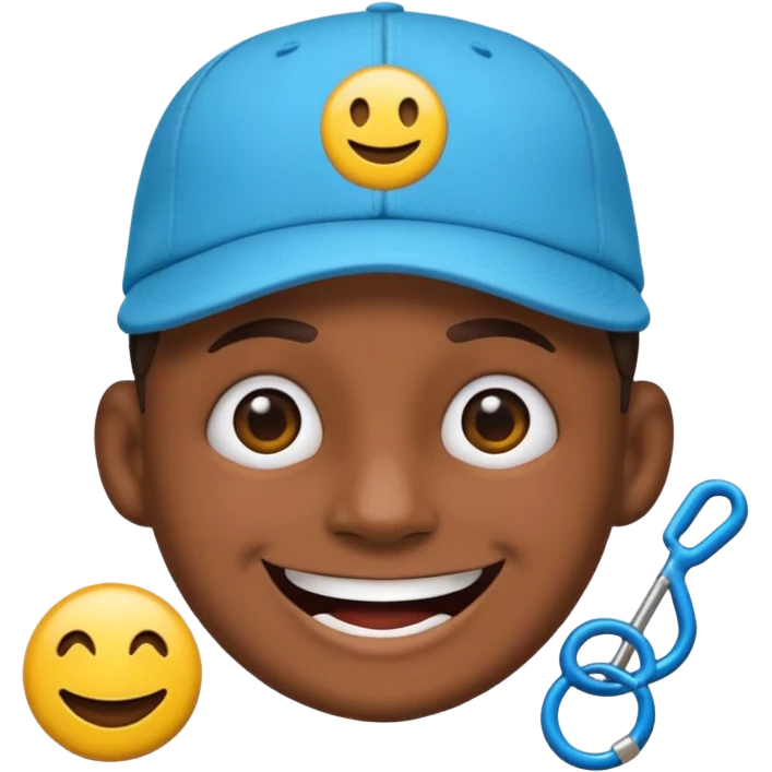 logo del álbum Trap Capos de Noriel, emoji style, smiling face with cap and urban details, vivid colors, no text emoji