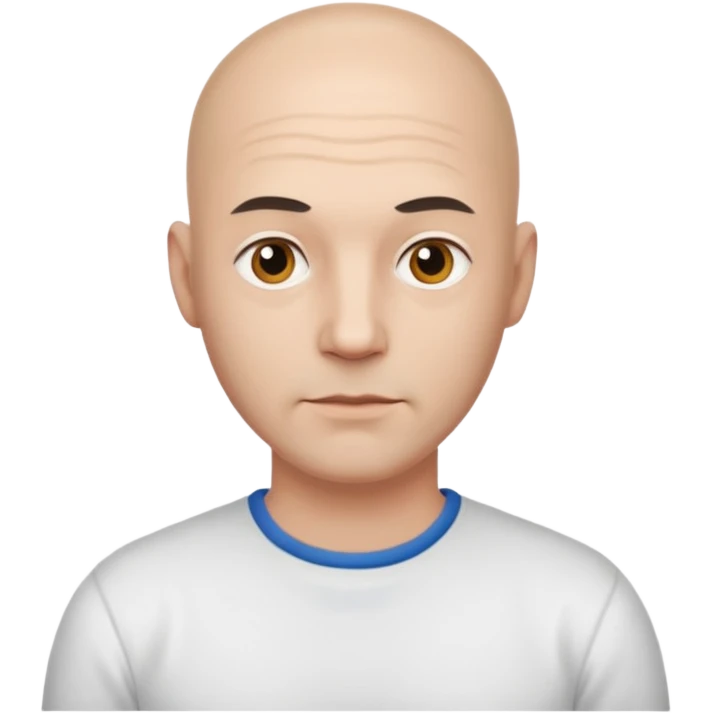 powder white skin bald man shirt emoji