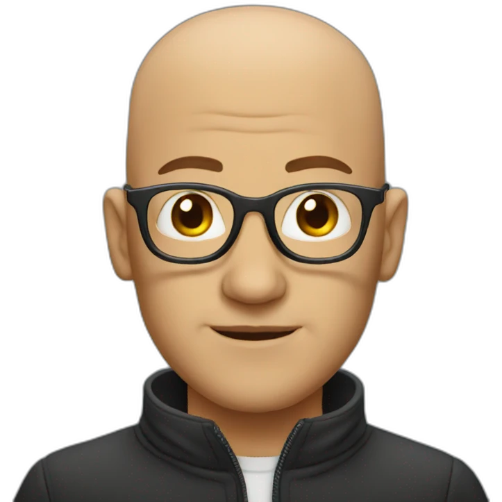 Bald man with glasses emoji