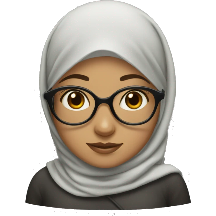 the girl with hijab and glasses emoji