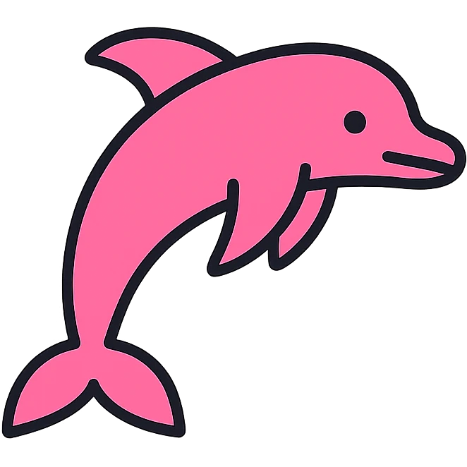 A pink dolphin emoji