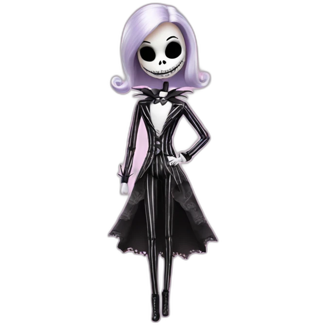Jack Skellington dressed as Barbie emoji