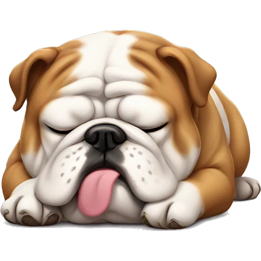 fat bulldog sleepy emoji