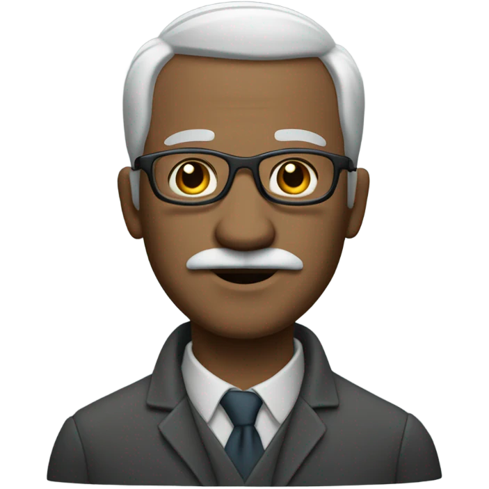 semi bald mustache glasses grey s emoji