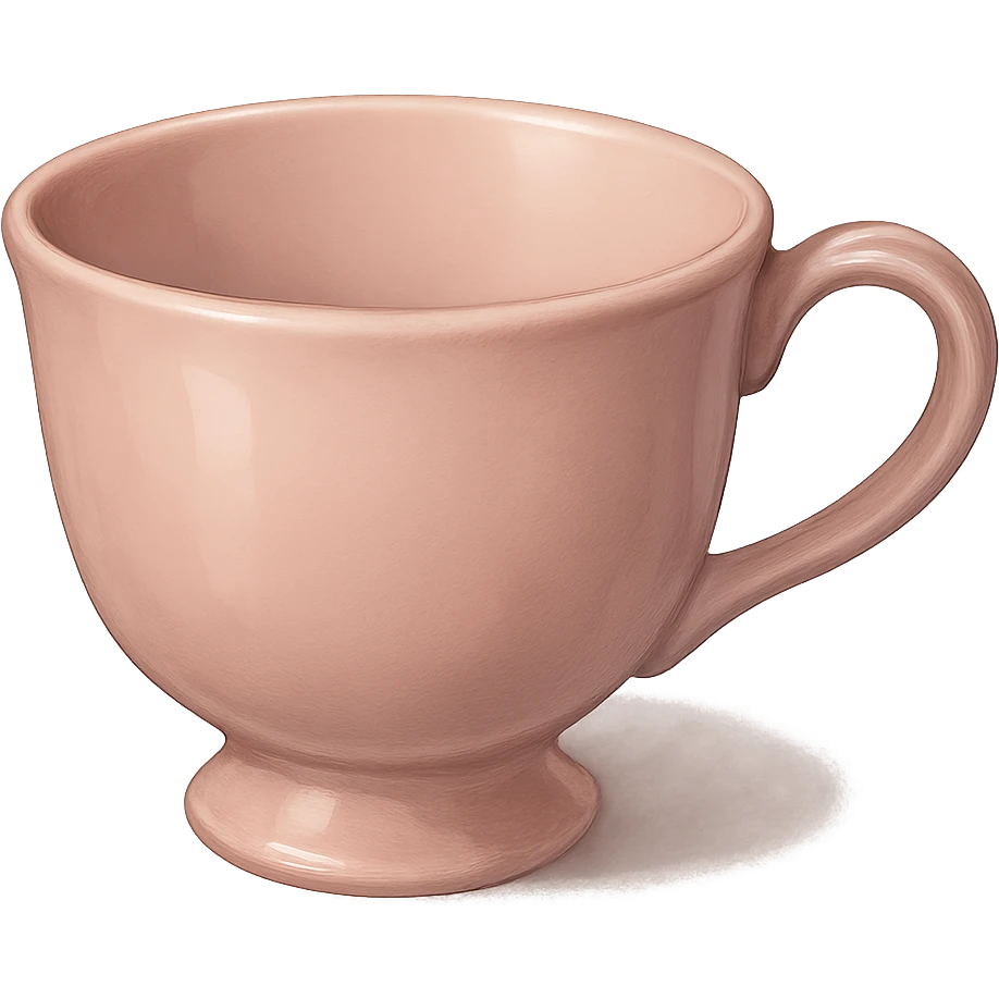 pink teacup, digital illustration emoji