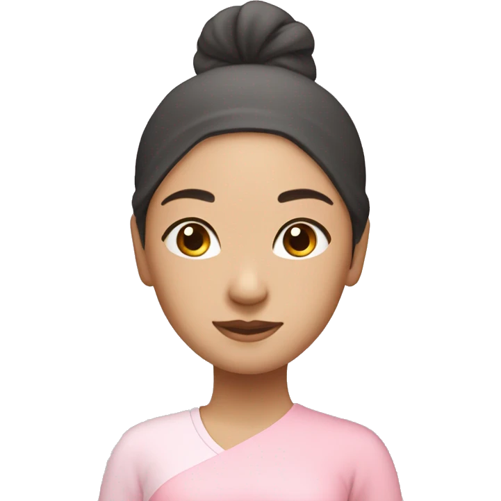 asian yoga girl light pink clothes  emoji