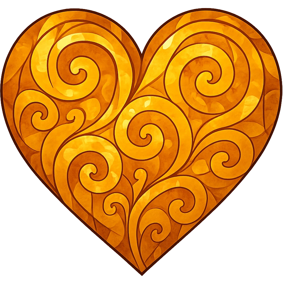 heart with a swirling topaz pattern, digital illustration emoji