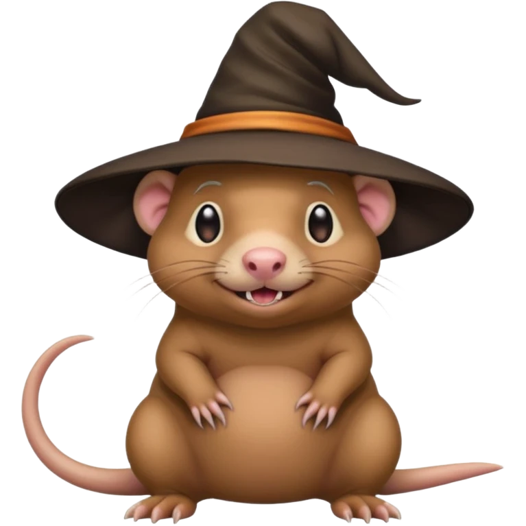 naked mole rat wearing a witch hat emoji