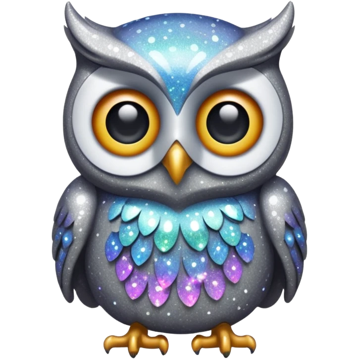owl glitter gray emoji