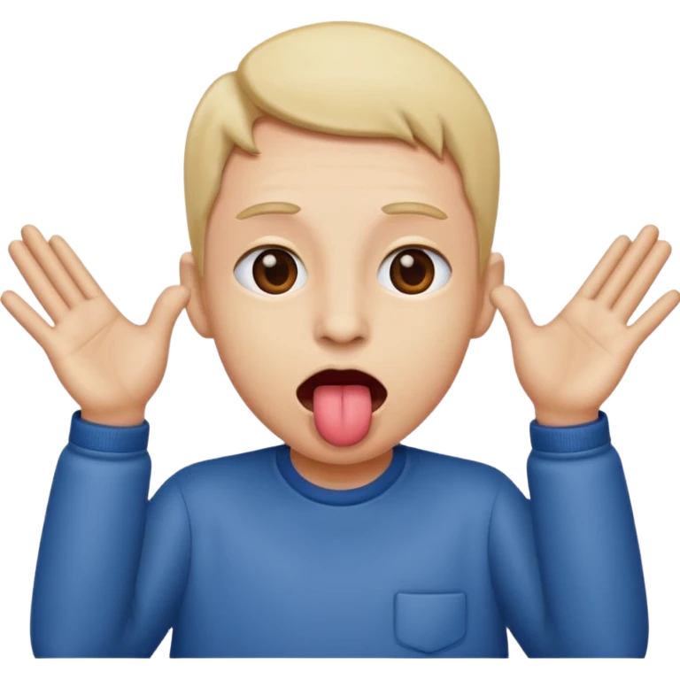￼ Tongue sticking out with hands outwards to the side  emoji