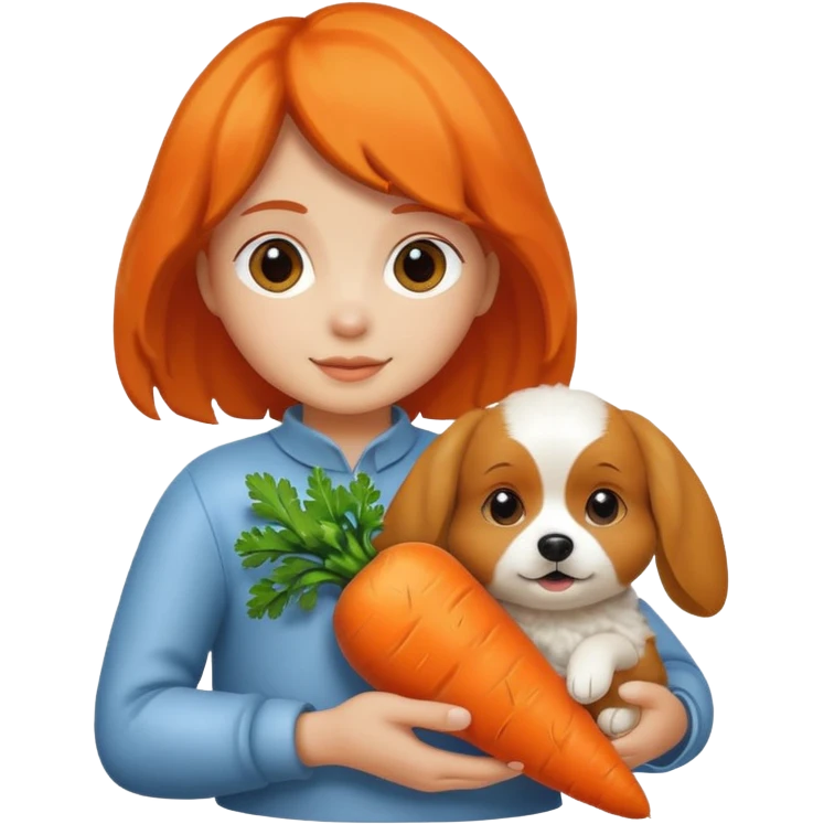 Carrot person holding dog emoji