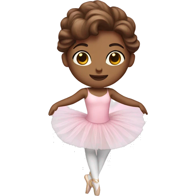 white ballerina with brown hair, wearing a pink tutu emoji