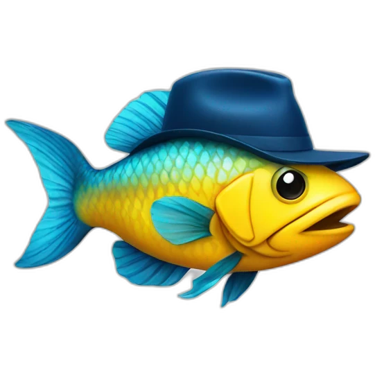Fish with a hat emoji