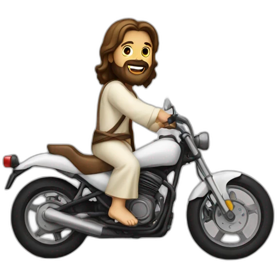 Jesus christ on a motorbike emoji