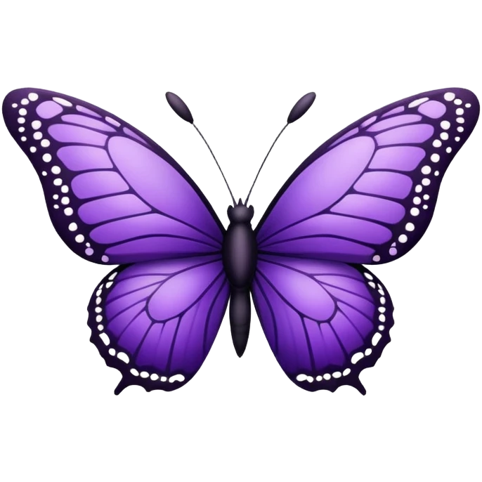 Black butterfly with purple emoji