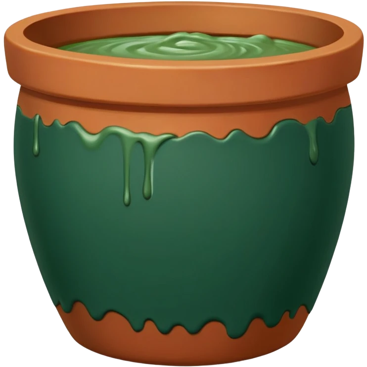 dark green paste flowing from terracotta pot emoji