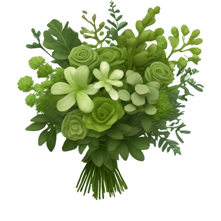  Moss green realistic bouquet emoji