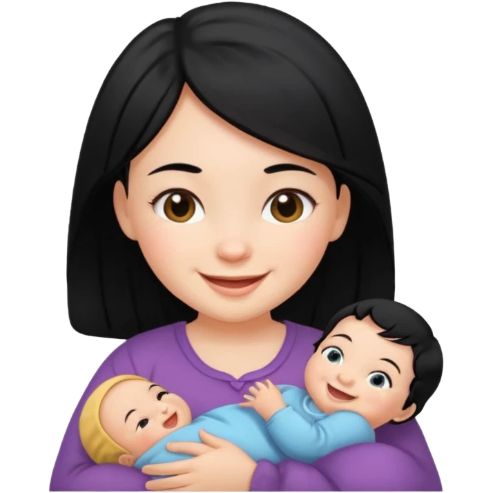 girl black hair baby emoji