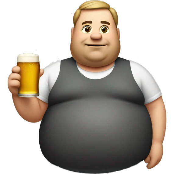Fat man with a beer in hand emoji